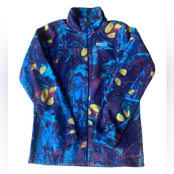 Columbia Zing Lii Fleece Jacket Youth Boys Size XL Collegiate Navy Timberwolf - Picture 1 of 10